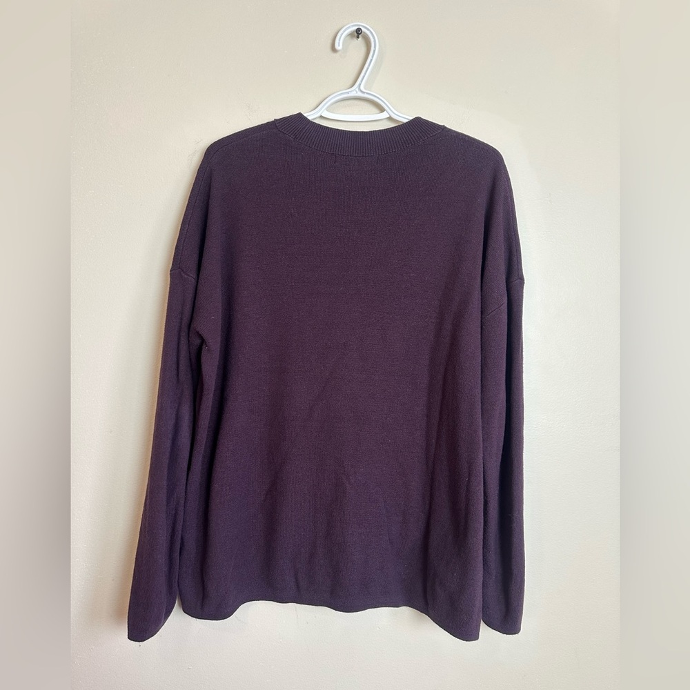 Banana Republic Size L  Dark Purple Crewneck Sweater - Picture 6 of 6